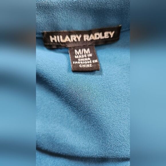 Hilary Radley Turquoise Blue zipper blouse - Size Medium - Picture 7 of 11